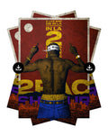 [Digital Download] 2Pac To Live and Die in LA Poster Print Tupac Shakur West Coast Hip Hop Wall Art (Bordered & Borderless Included)