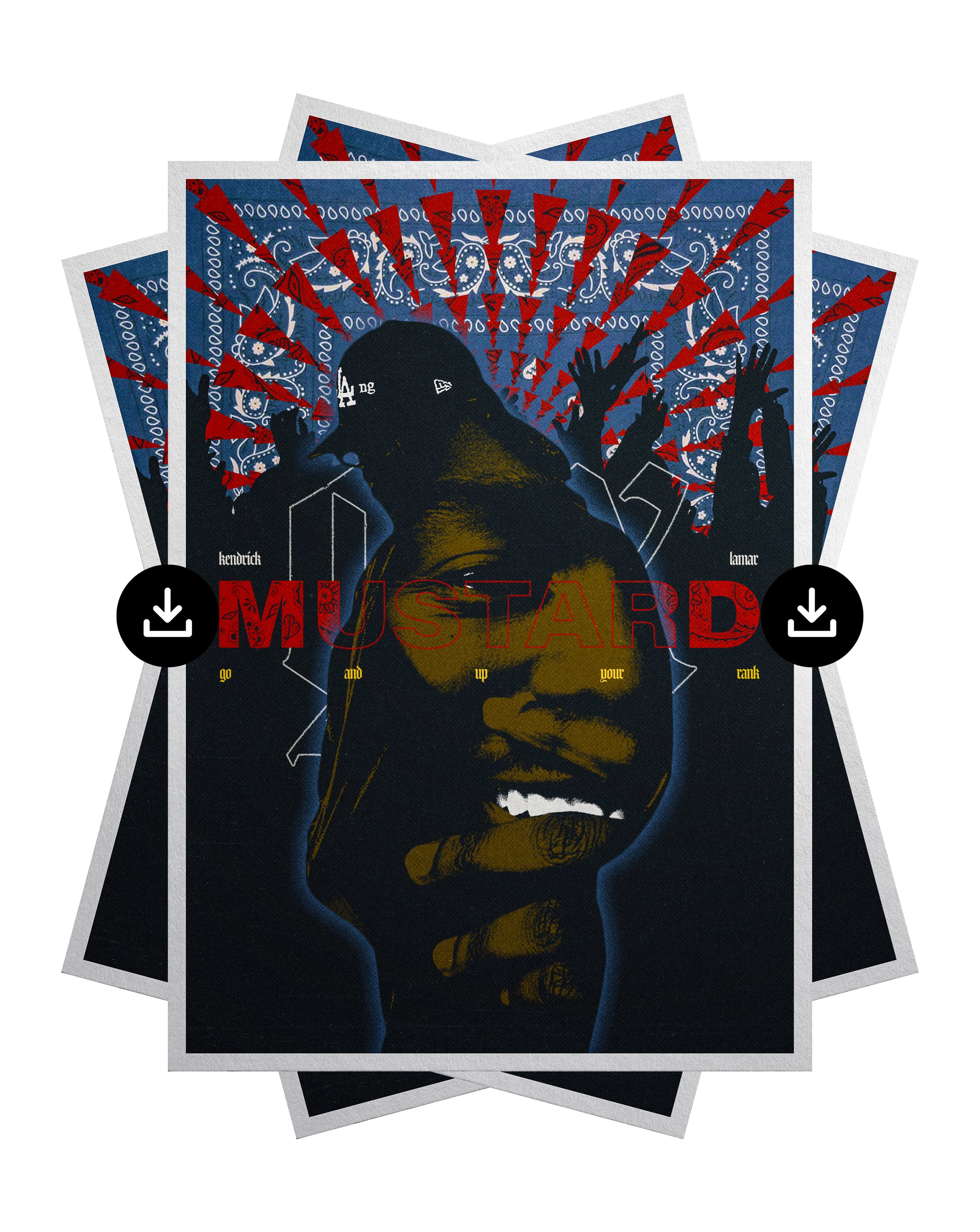 [Digital Download] Kendrick Lamar Music Poster Print West Coast Hip Hop Wall Art (Lyric & No Lyrics Versions Included)