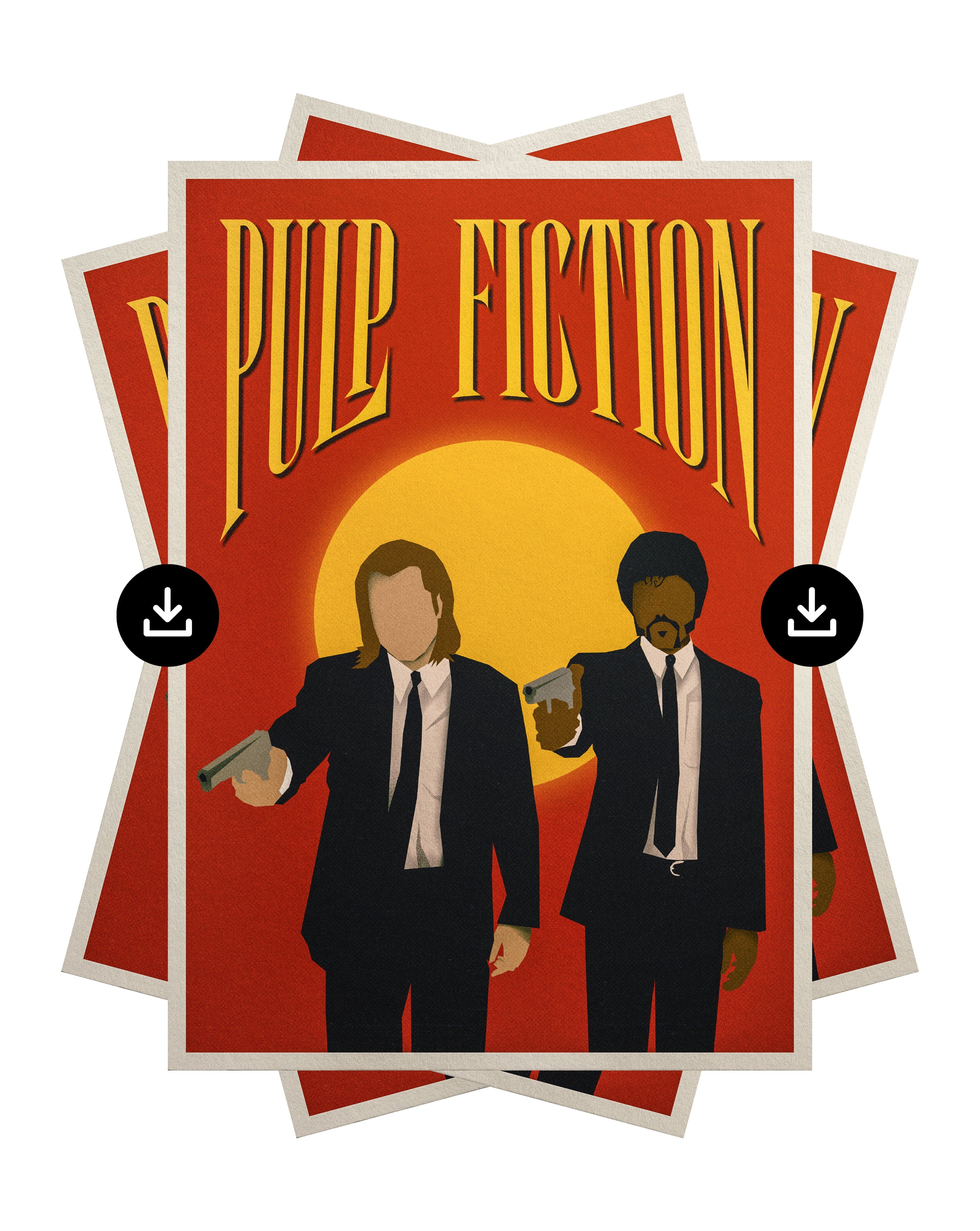 [Digital Download] Pulp Fiction Movie Poster Print Geometric Minimalist Cult Cinema Wall Art