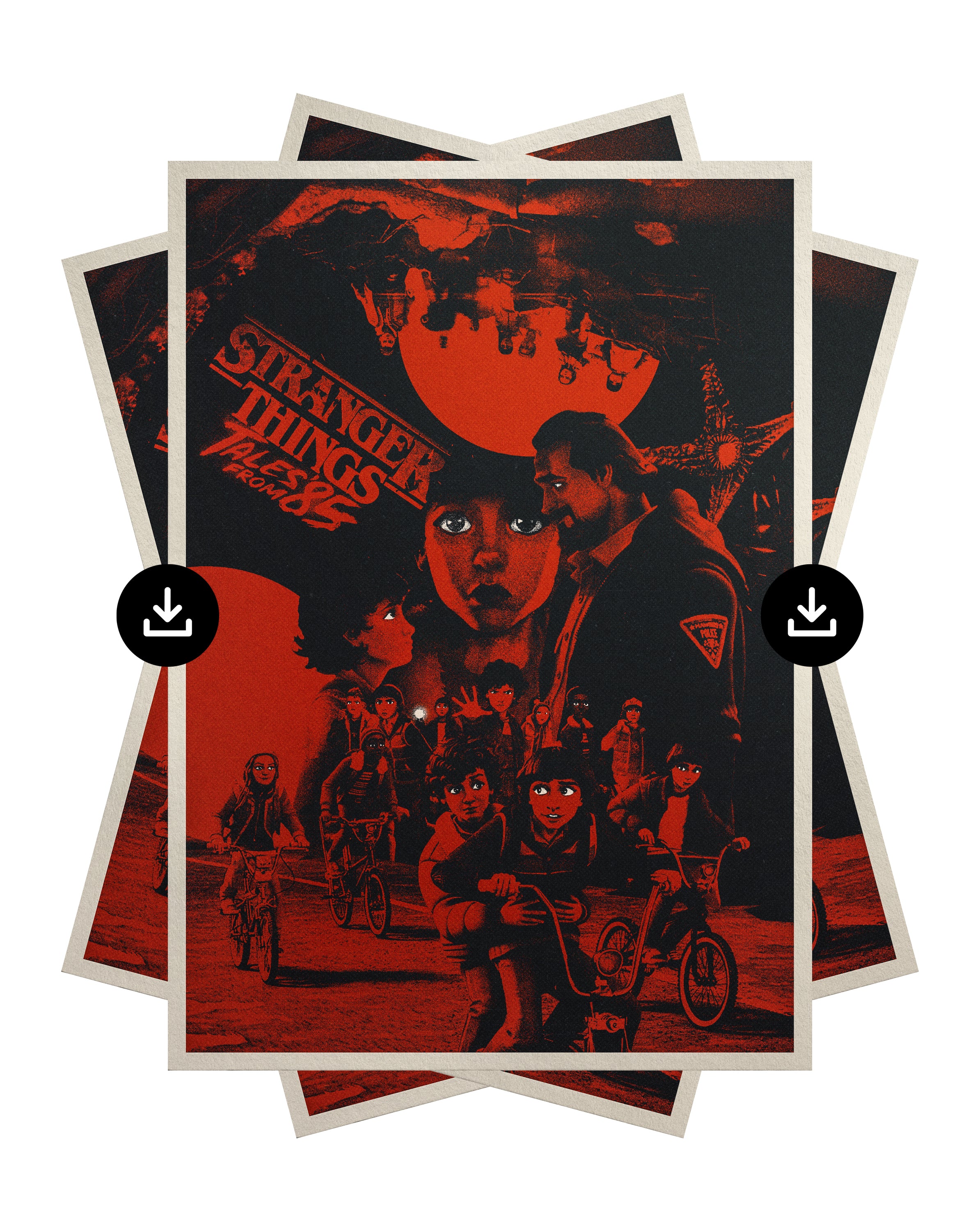 [Digital Download] Stranger Things Tales From 85 Poster Print Retro Sci-Fi Animated Wall Art