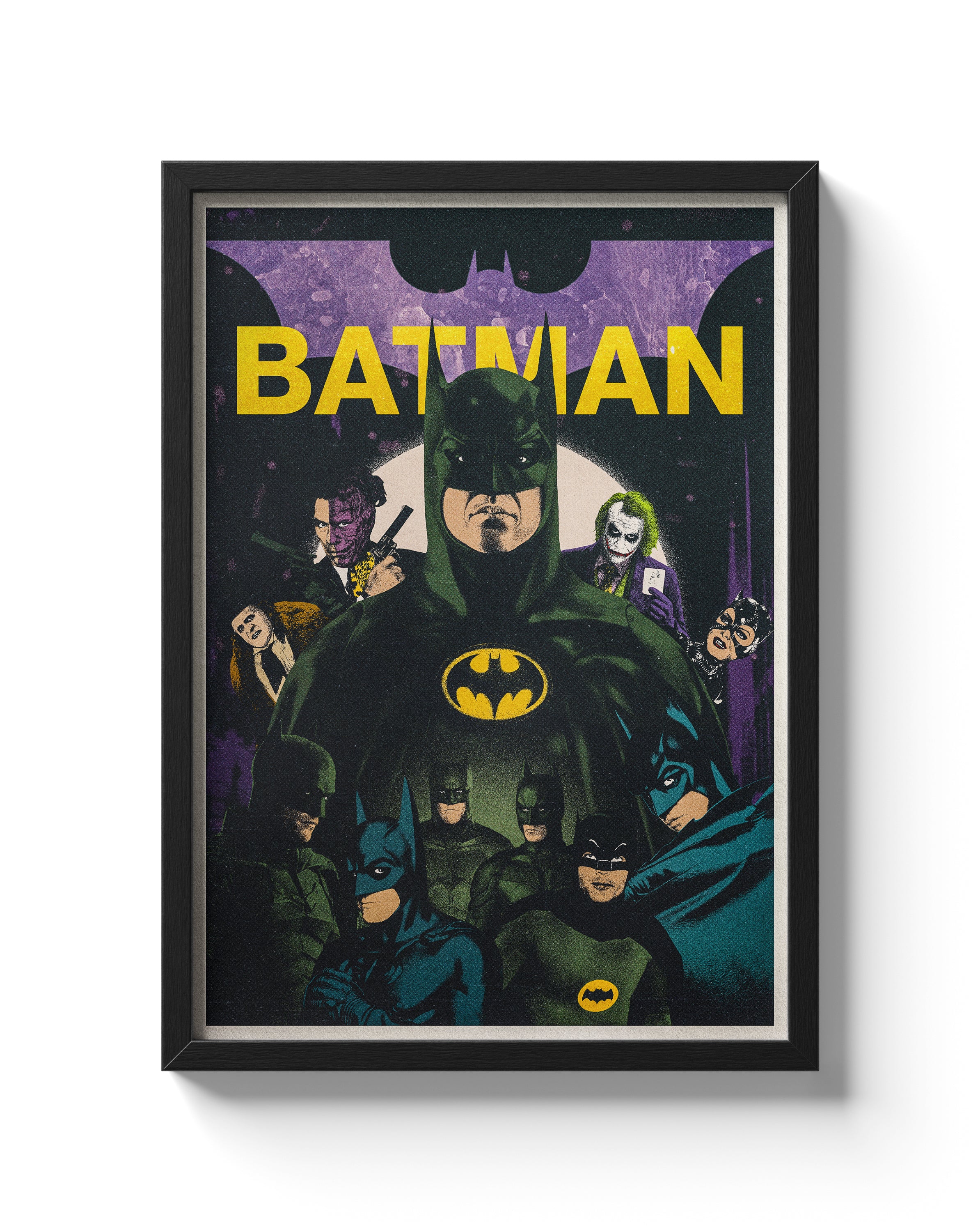 Batman Legacy Poster Cinematic Dark Knight & Villains Collage Art Print