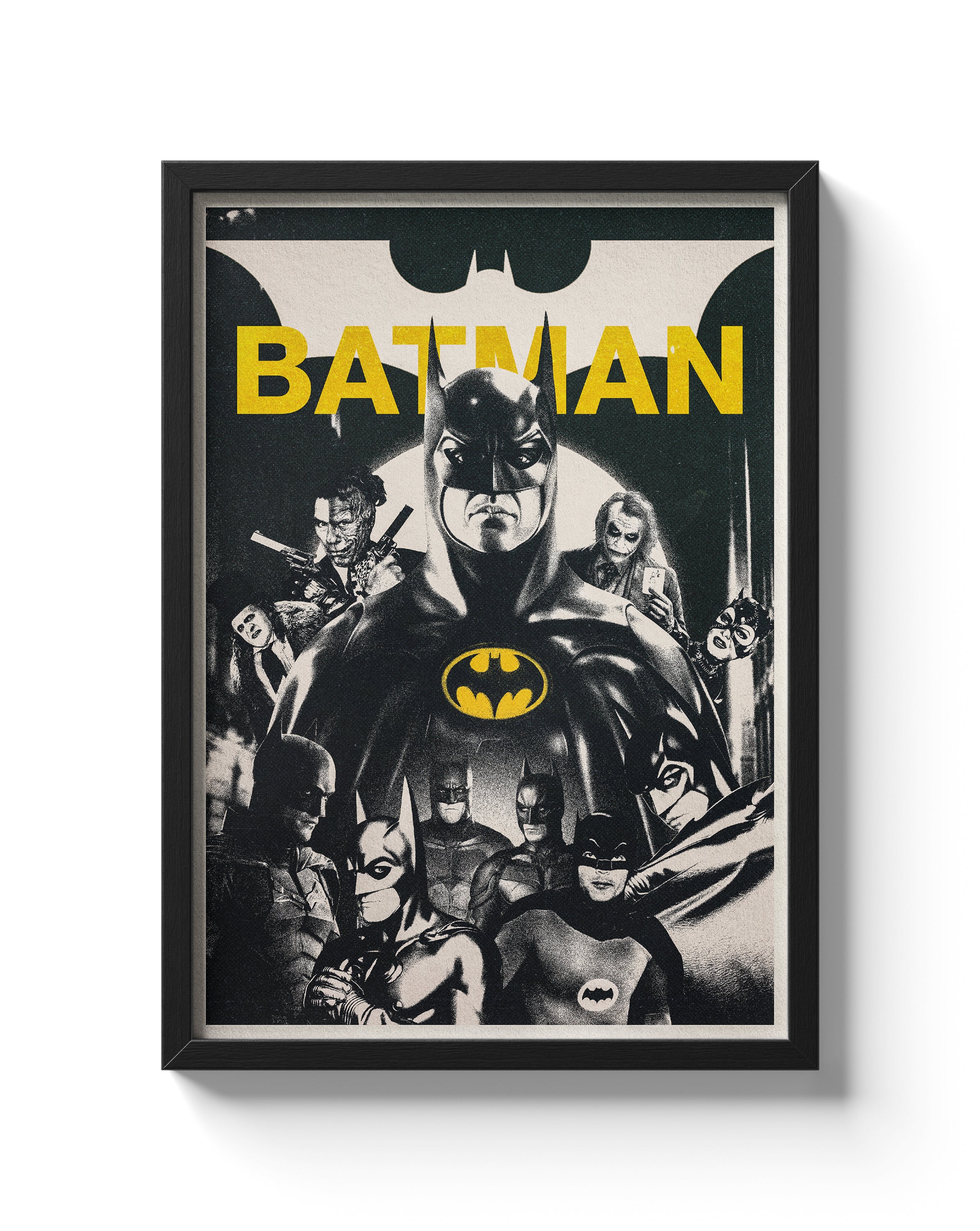Batman Legacy Poster Cinematic Dark Knight & Villains Collage Art Print