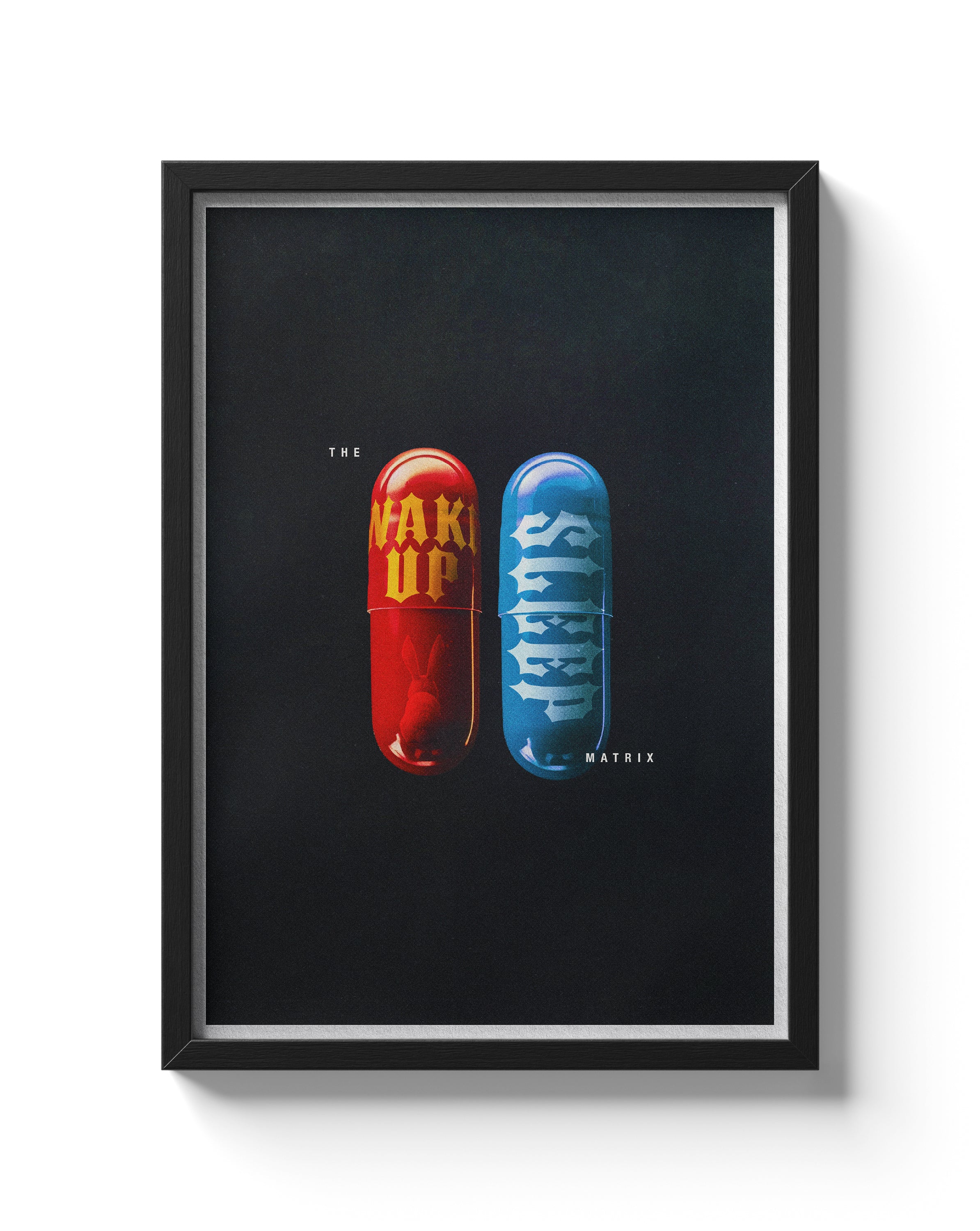 The Matrix Movie Poster Minimalist Red Pill Blue Pill Alternative Film Art Print