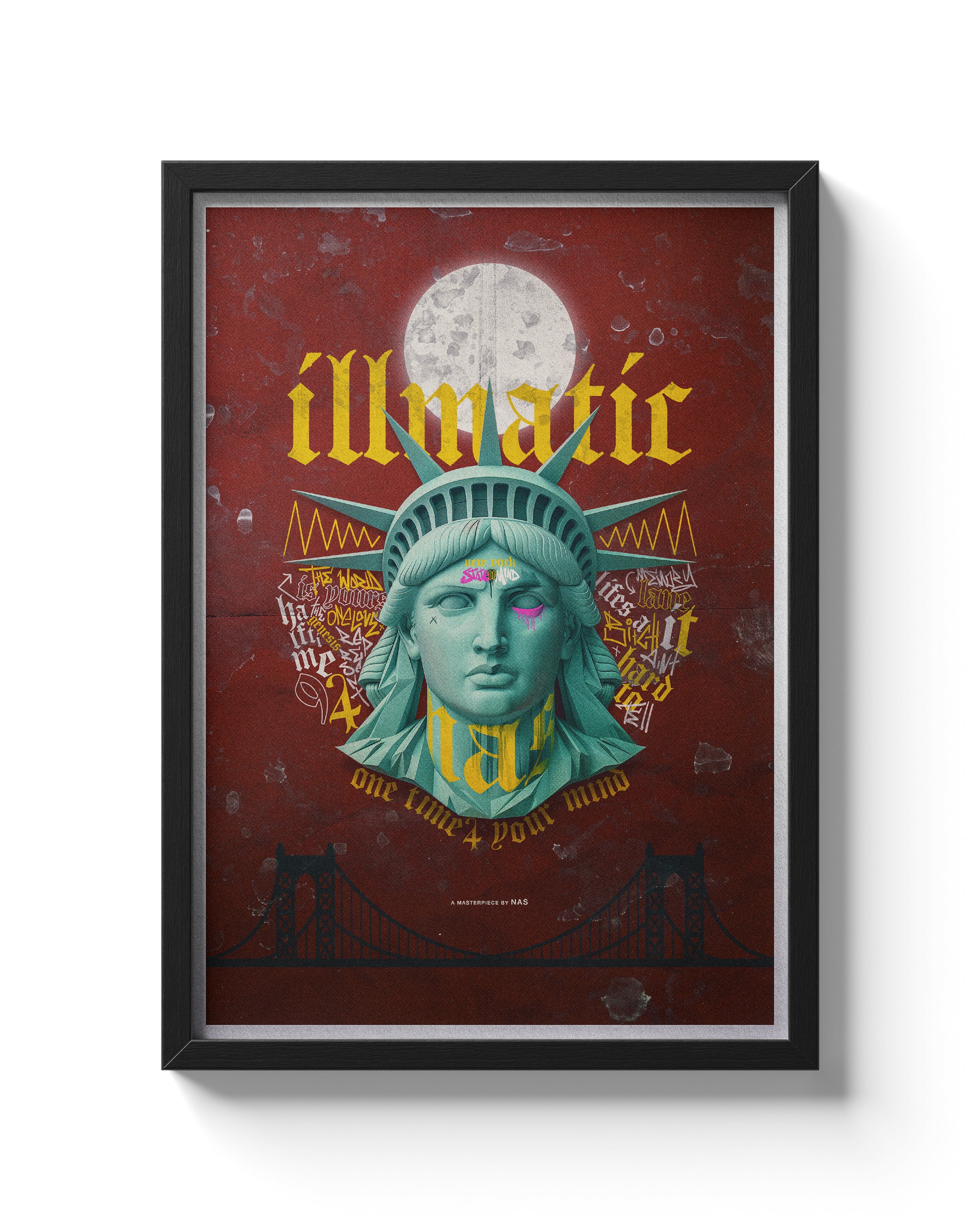Nas Illmatic Poster Queensbridge East Coast Hip Hop Alternative Album Artwork Print